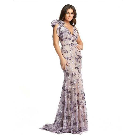 New Mac Duggal 79301 Amethyst Embroidered & Sequin Mesh & Lace Mermaid Gown  (8) - Picture 16 of 16